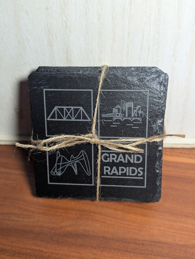 Grand Rapids Slate Coasters