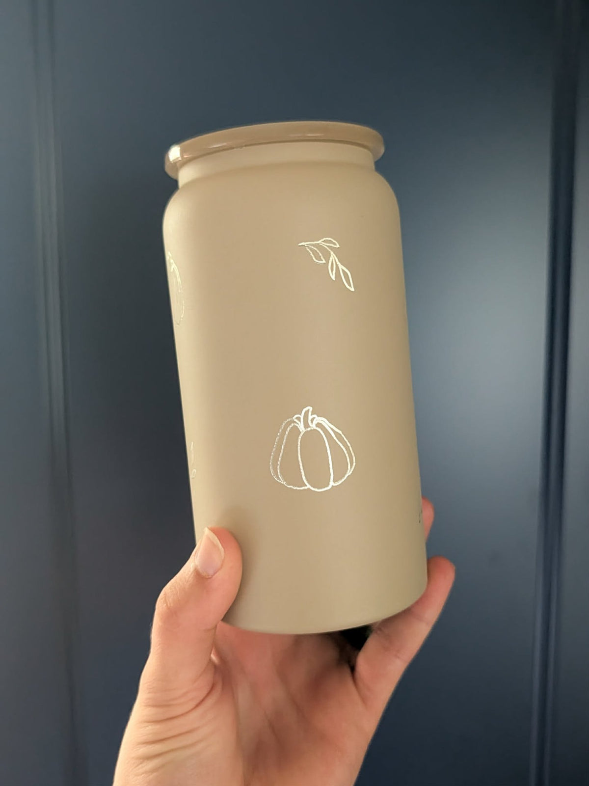 MB Lettered Designs Pumpkin Stainless Steel Tumbler - Beige - 12 oz