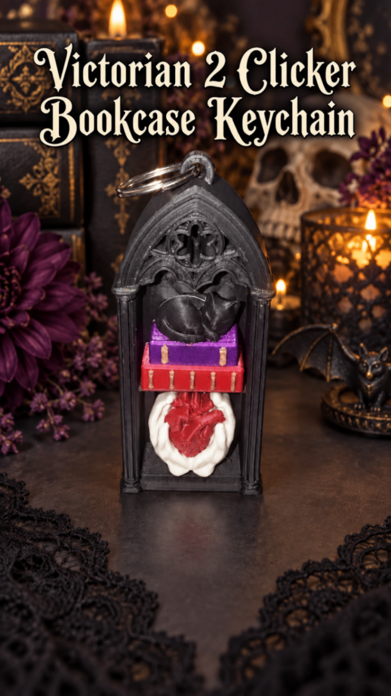 Victorian 2 Clicker bookcase Keychain
