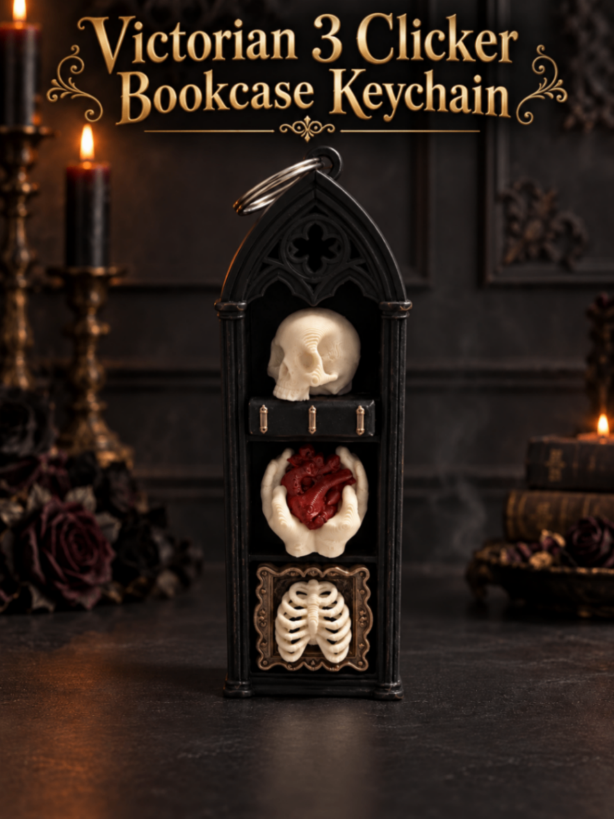 Victorian 3 Clicker Bookcase Keychain
