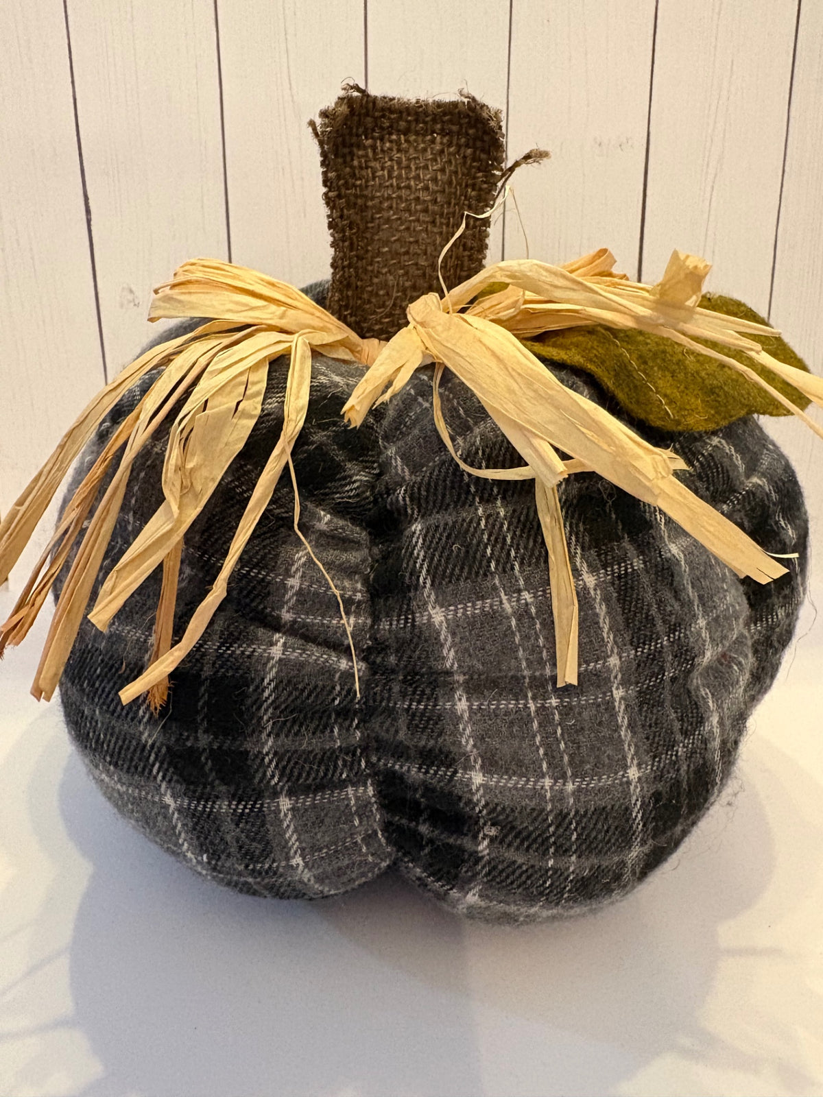 Black and Gray Plaid Pumpkin 