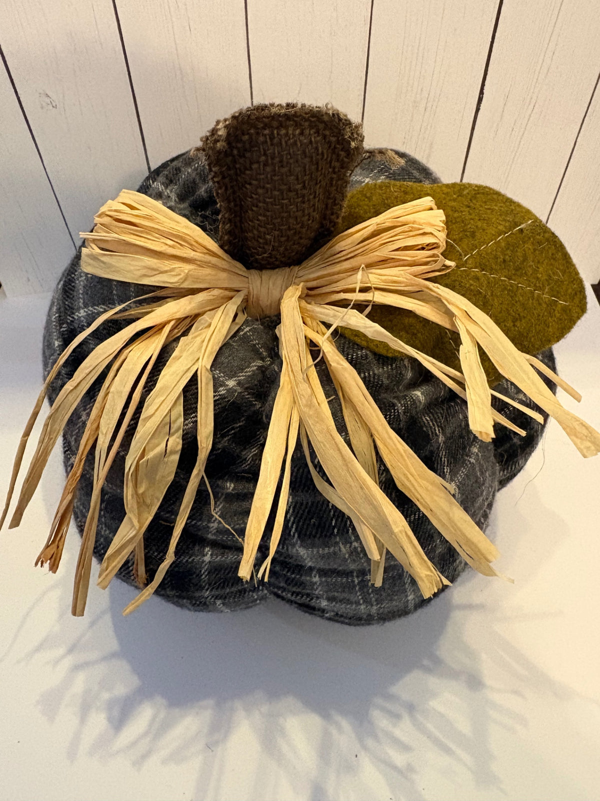Black and Gray Plaid Pumpkin 