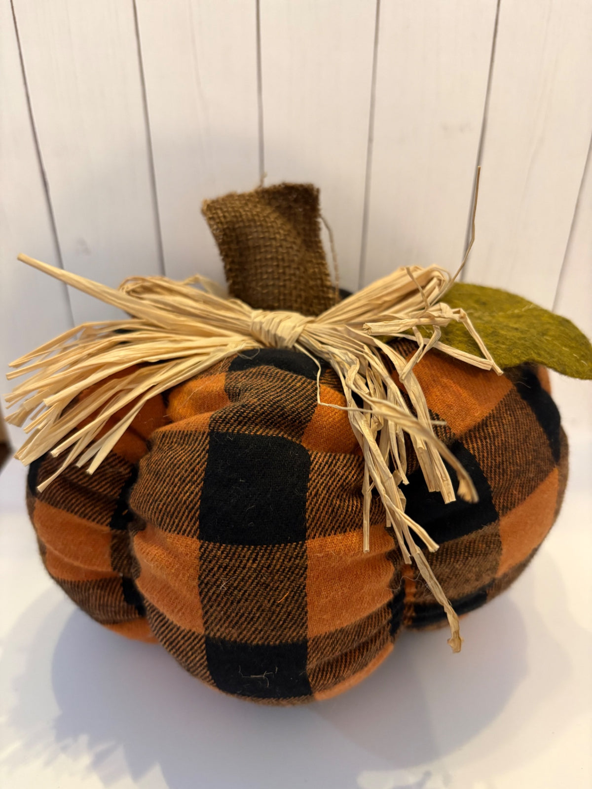 Orange and Black Check Pumpkin