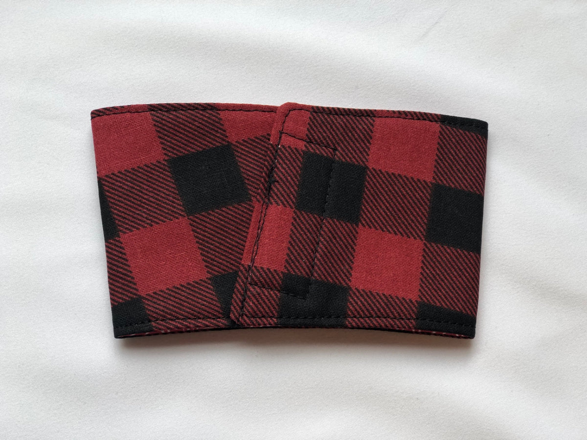 Red and Black Checked Coffee Sleeve 