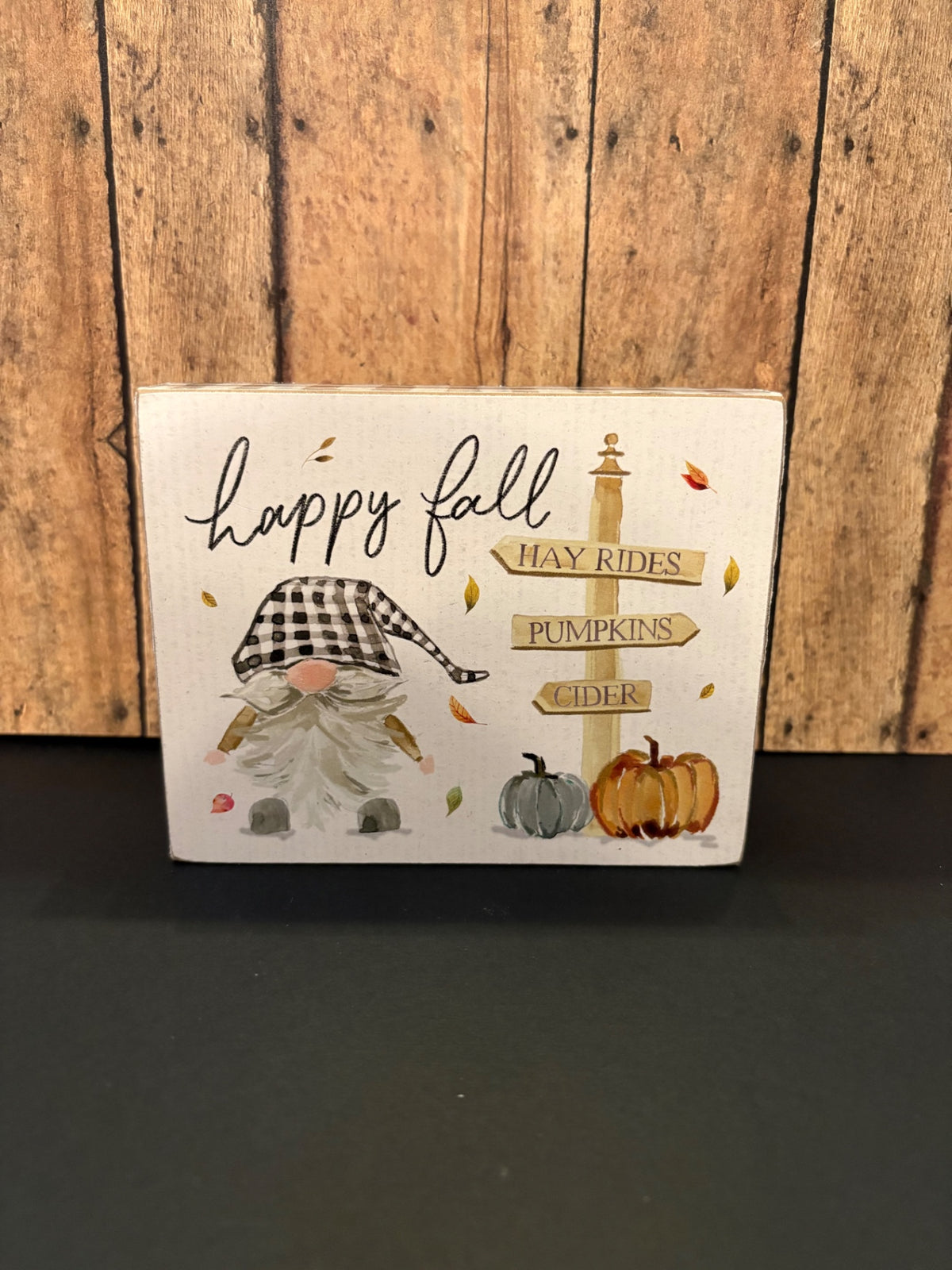Fall Gnome Block Sign