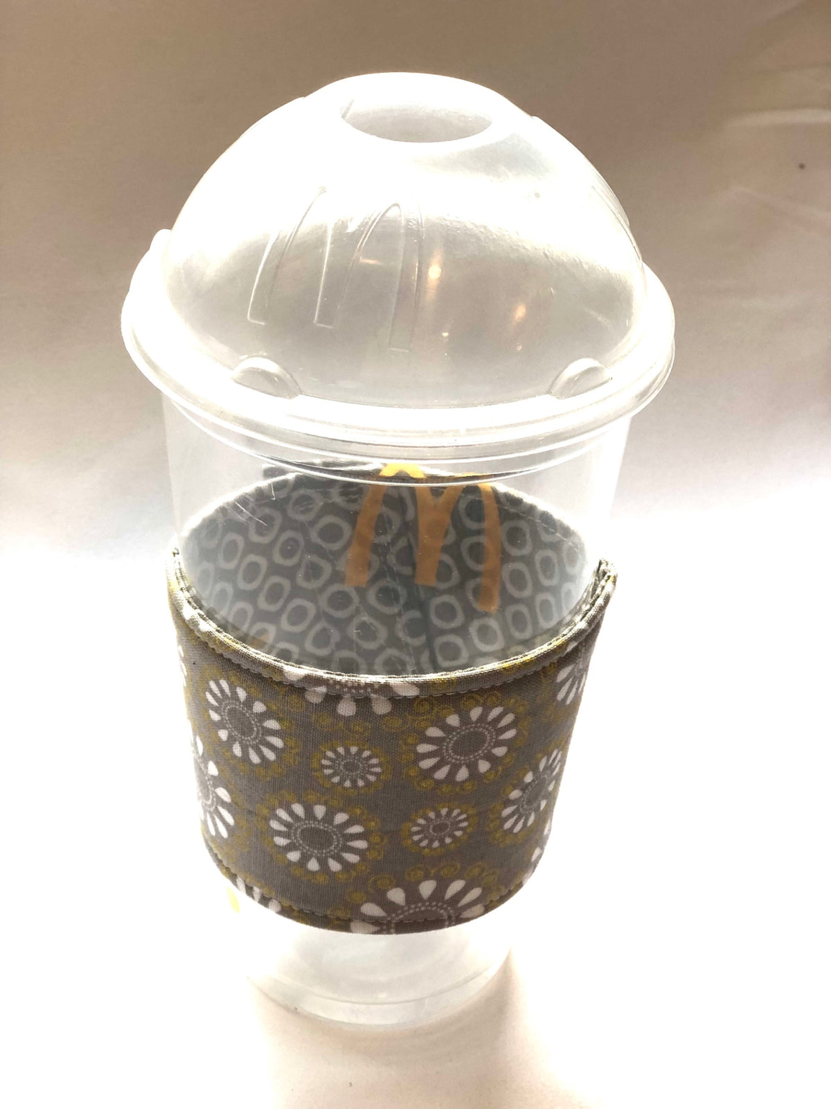 Yellow and White Circles Coffee Sleeve 