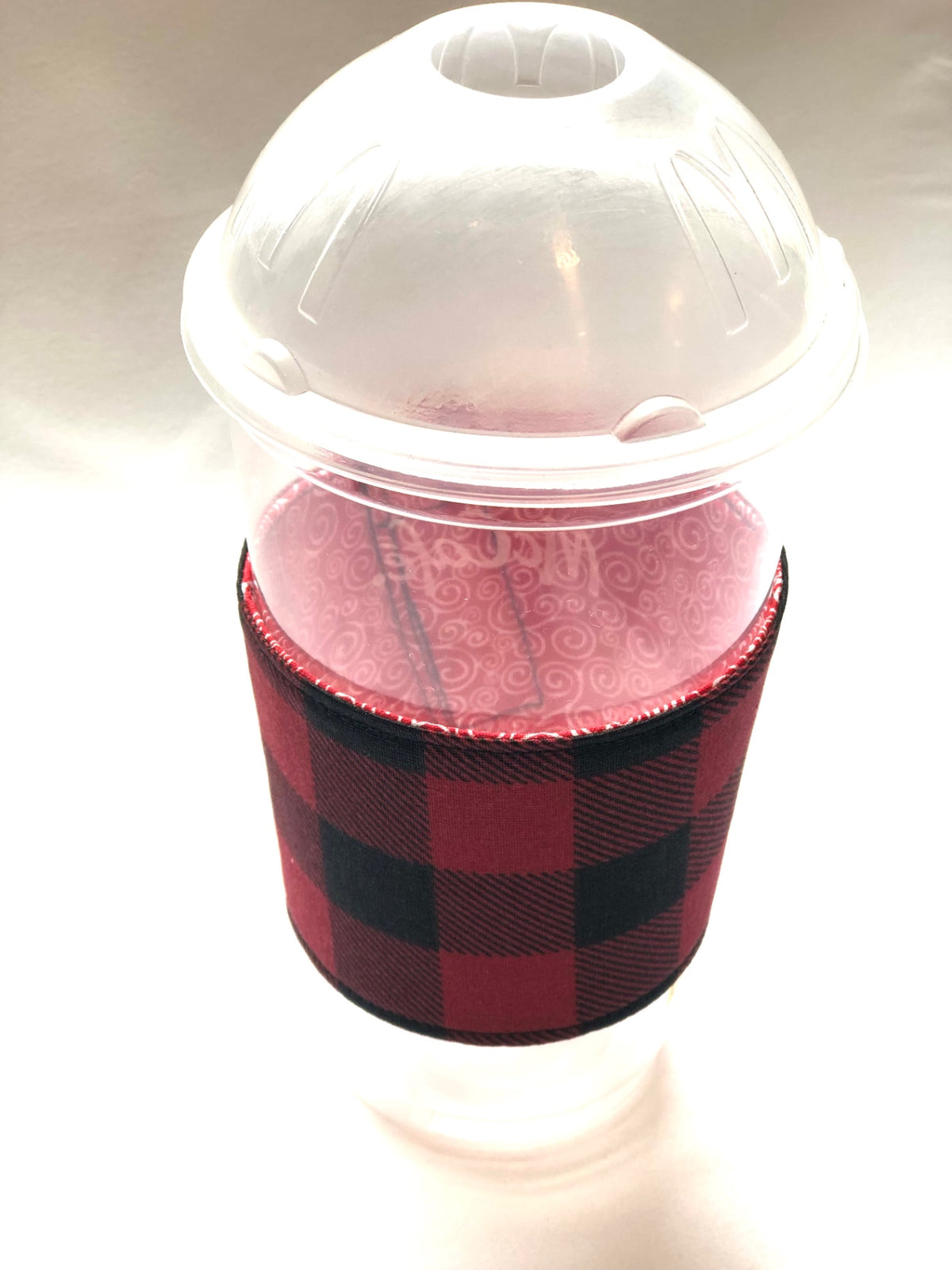 Red and Black Checked Coffee Sleeve 