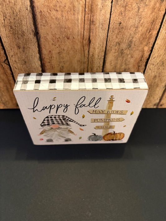 Fall Gnome Block Sign