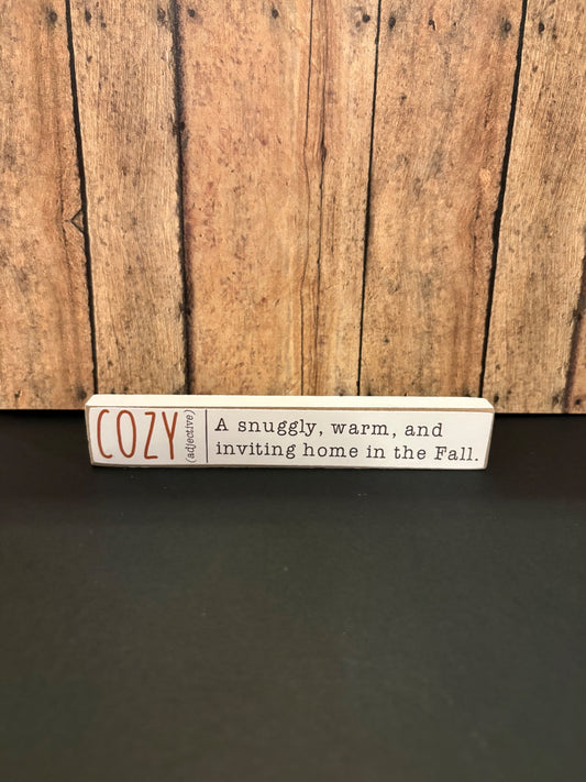 Cozy Mini Block Sign