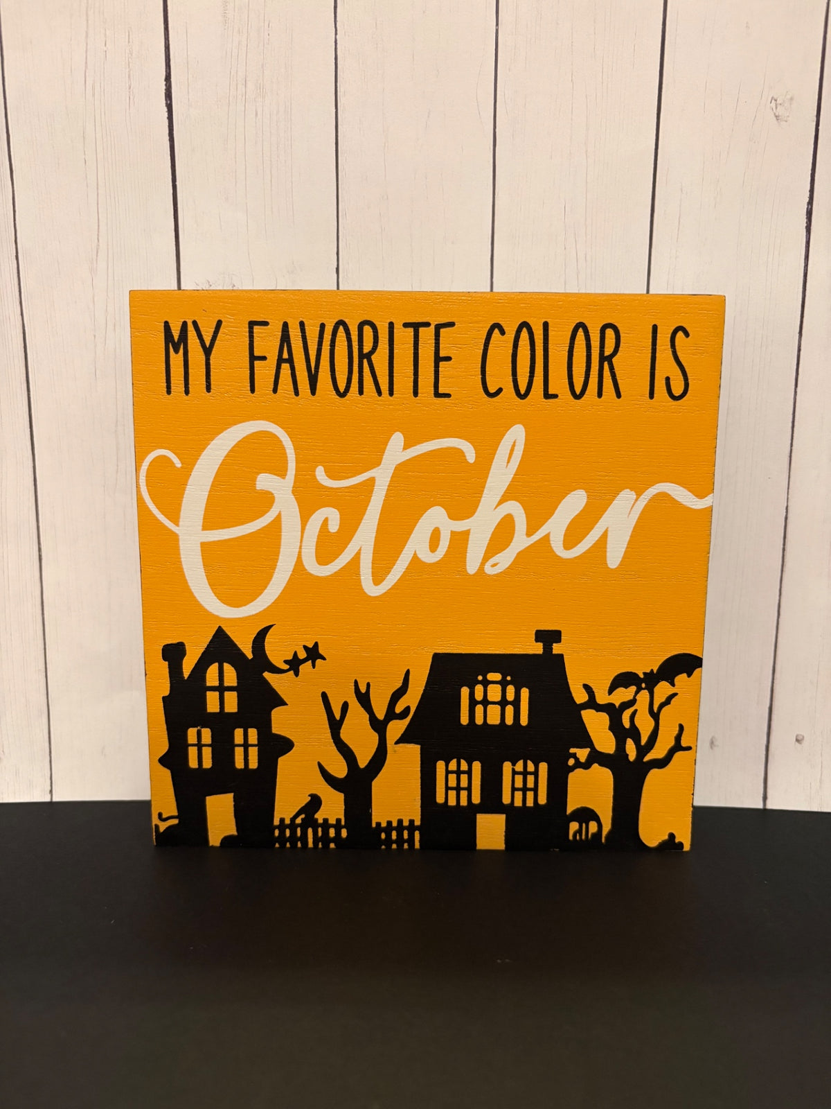October Block Sign
