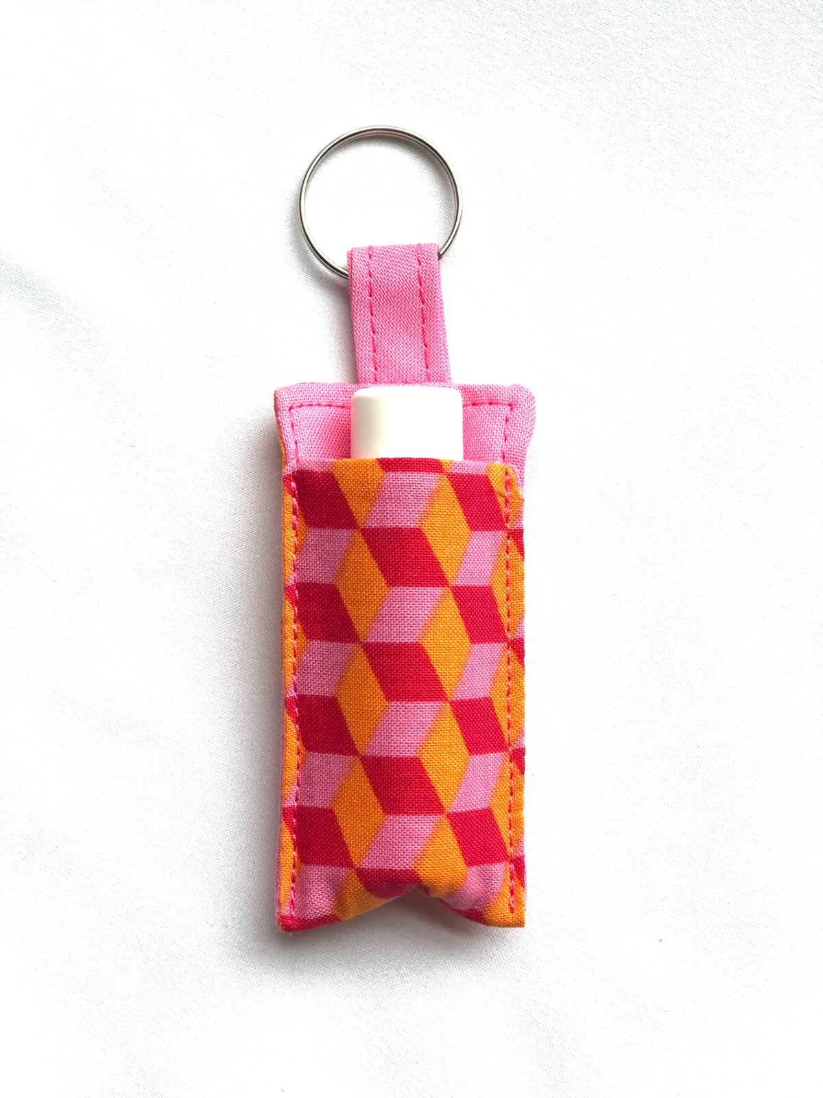 Pink and Orange Geometric Chapstick Holder 
