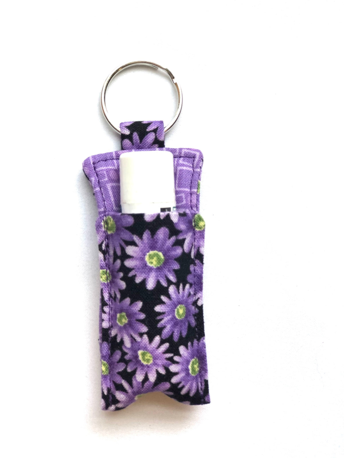 Purple Flowers Chapstick Holder 