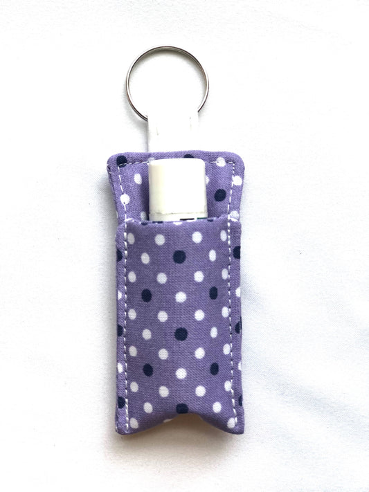 Purple Polkadots Chapstick Holder 
