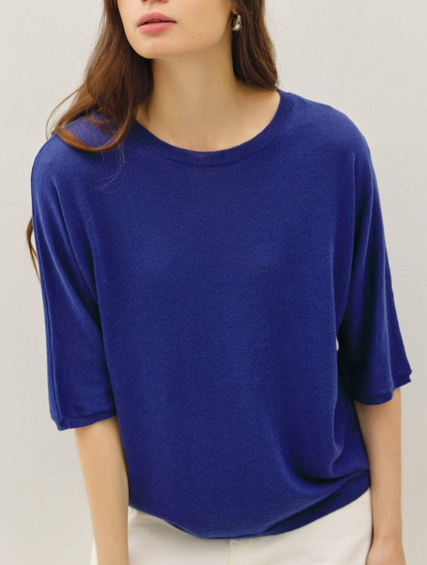 Be cool Sweater light weight soft  Knit - Blue - Medium