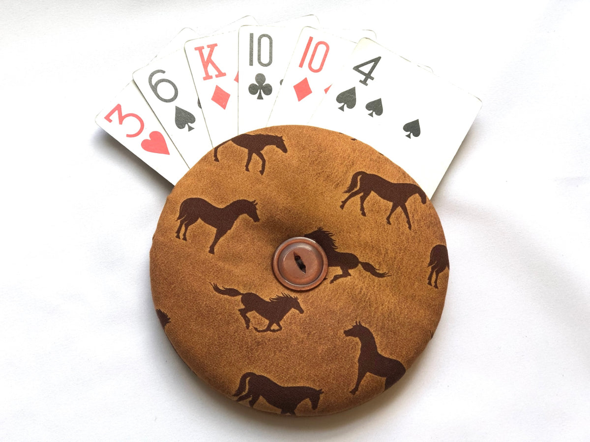 Horses Playing Card Holder 