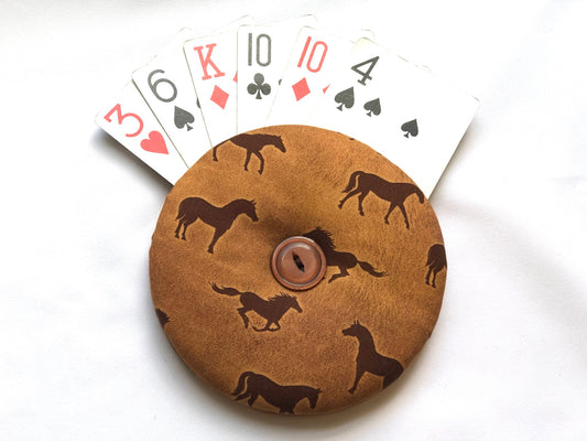 Horses Playing Card Holder 