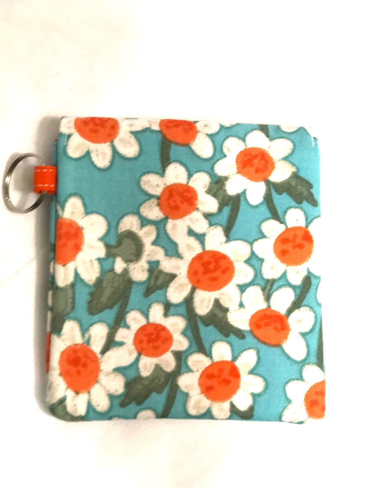 Orange and White Flowers Mini Pouch 