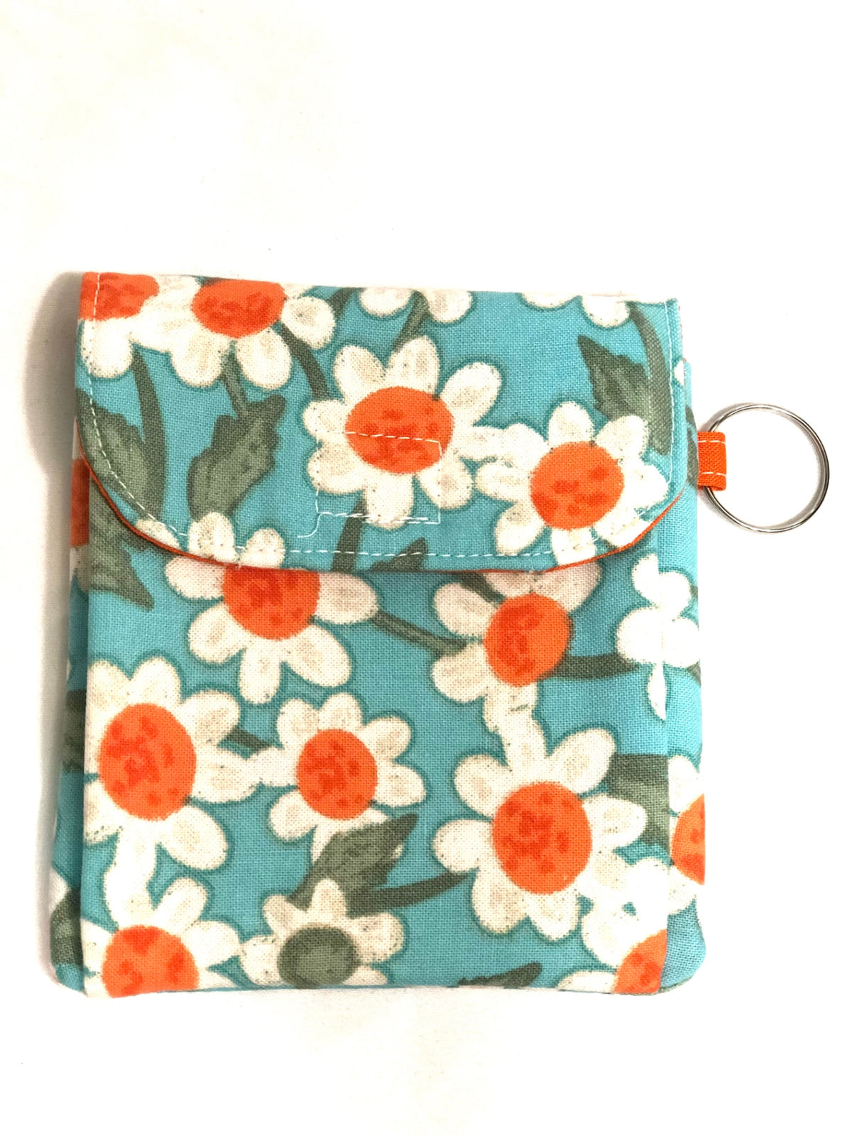 Orange and White Flowers Mini Pouch 