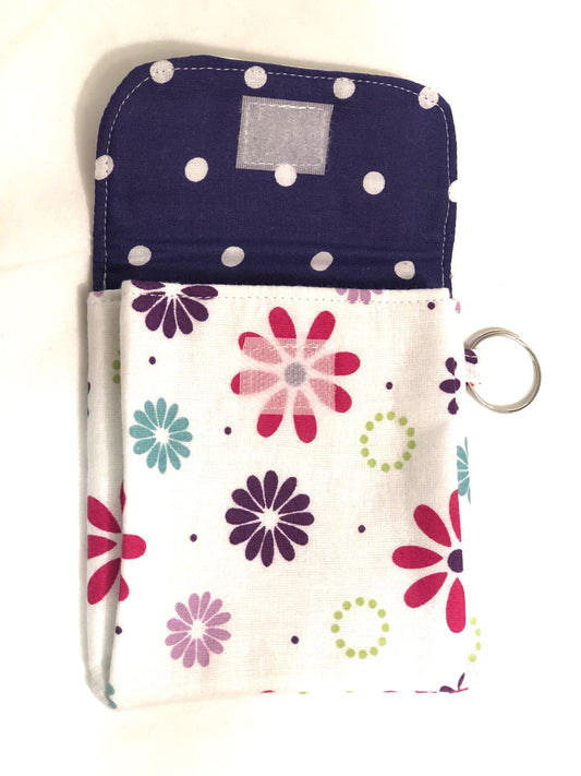 Flowers on White Mini Pouch 