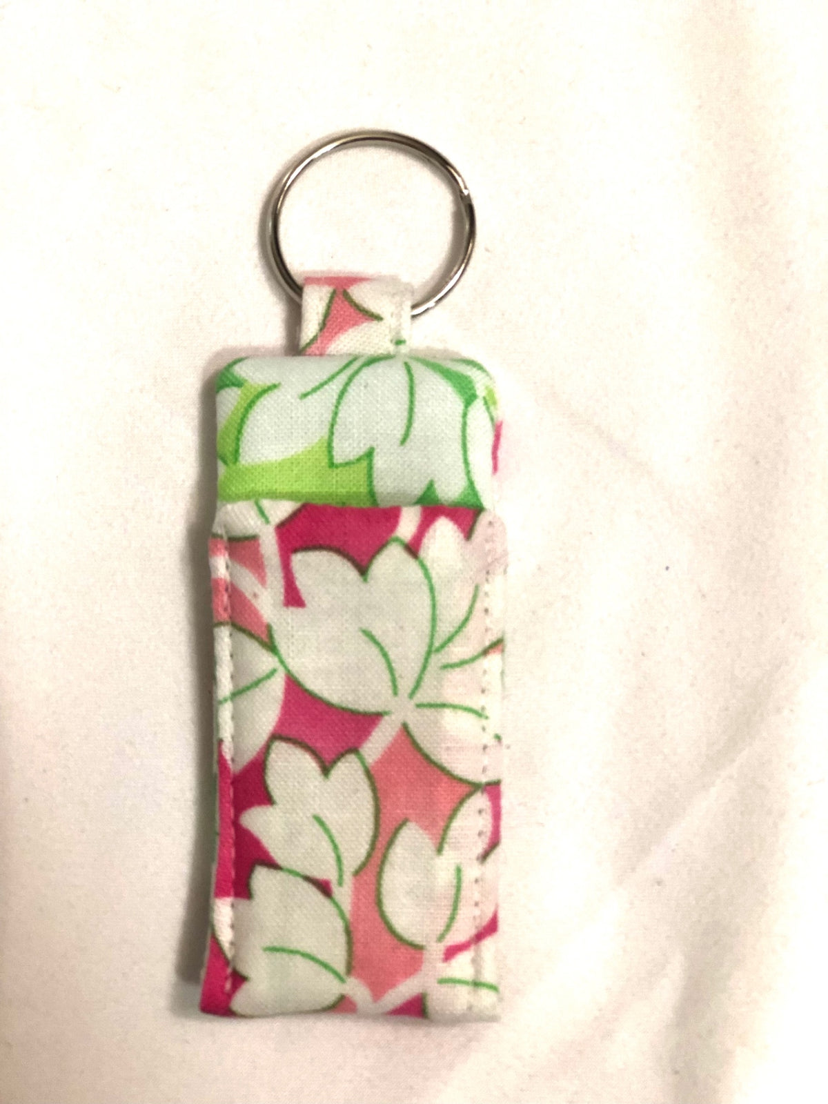 White Flowers Chapstick Holder 