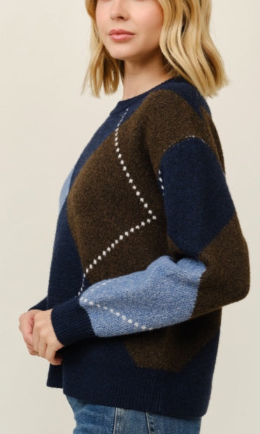 Sweater - Cielo-Navy, blue, brown - Extra large