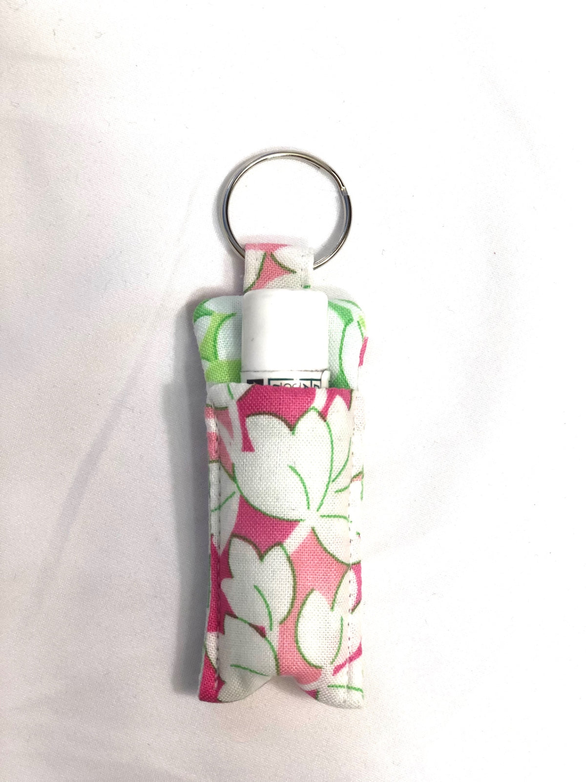 White Flowers Chapstick Holder 