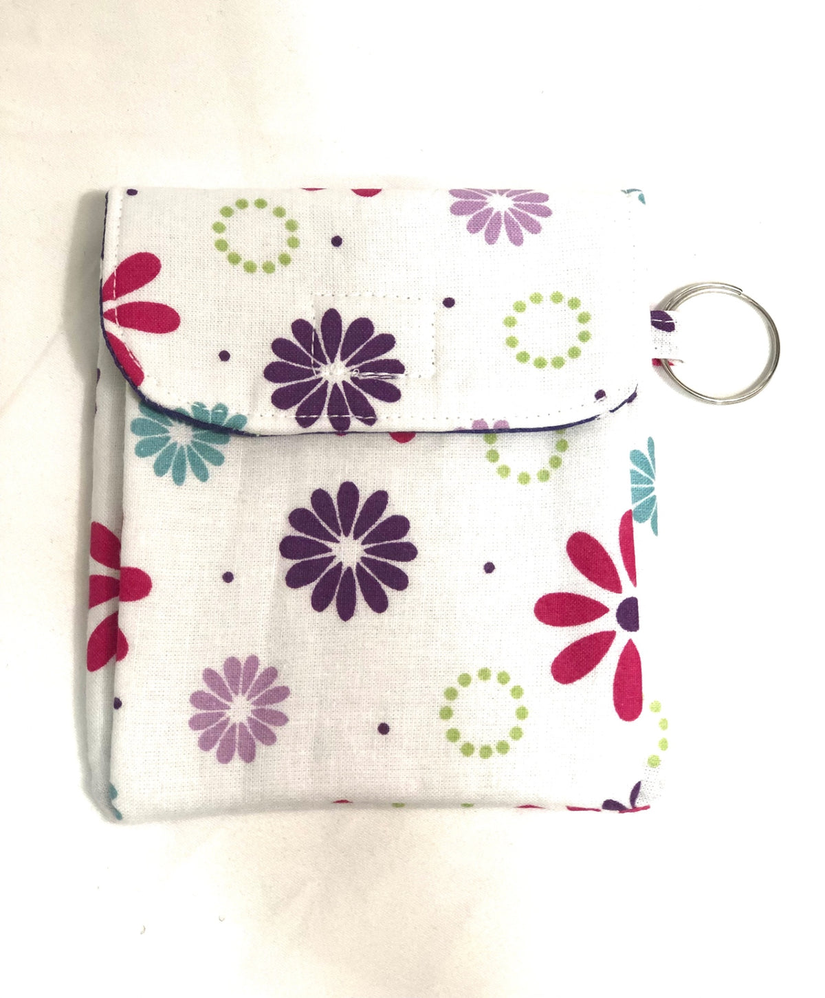 Flowers on White Mini Pouch 