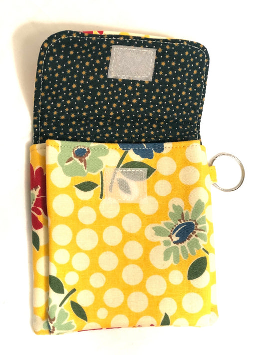 Flowers on Yellow Mini Pouch 