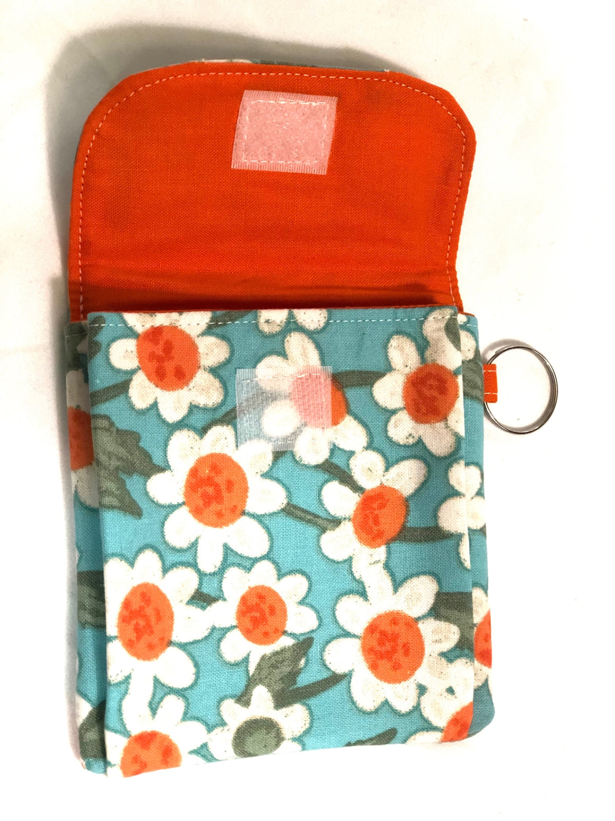 Orange and White Flowers Mini Pouch 