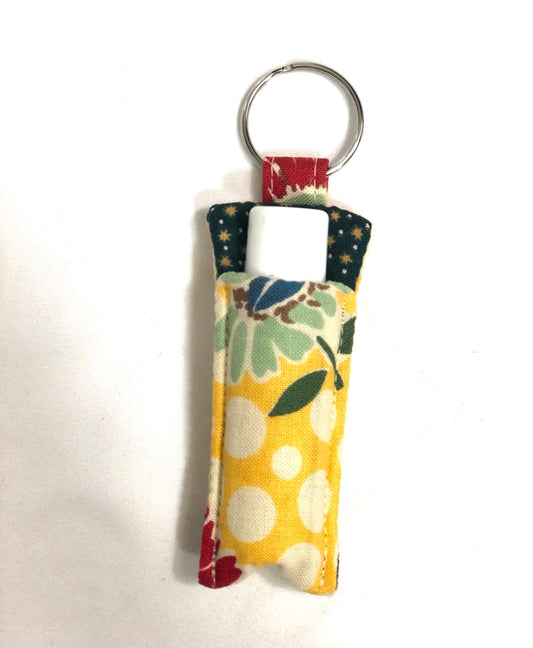 Flowers on Yellow Chapstick Holder 