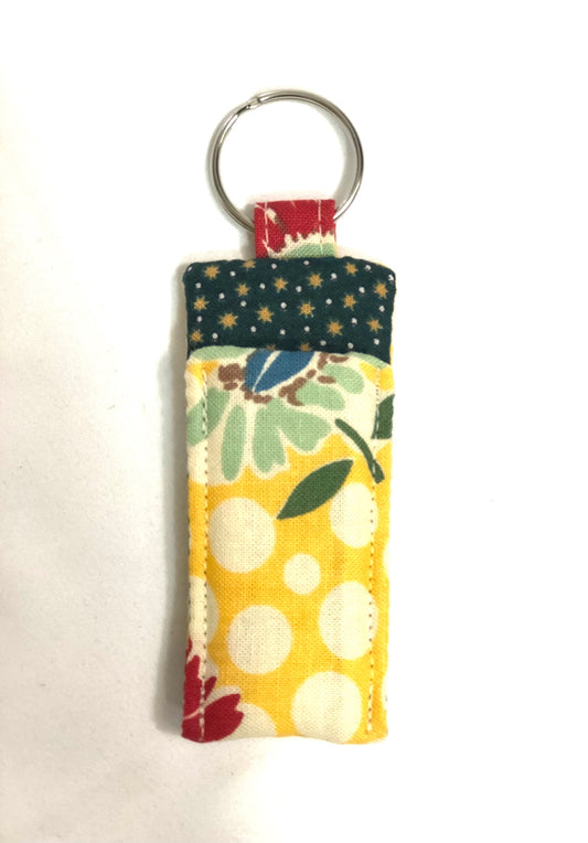Flowers on Yellow Chapstick Holder 