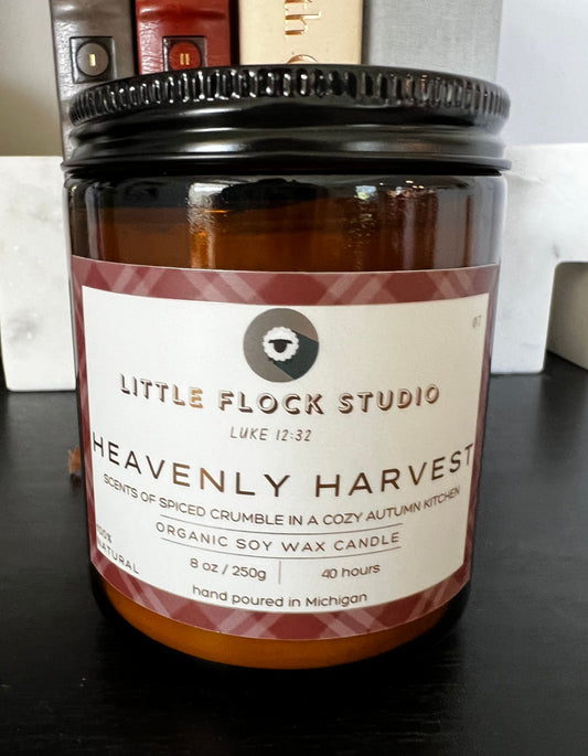 Little Flock Studio Soy wax candle - HEAVENLY HARVEST - 8 oz