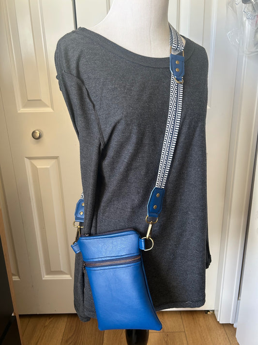 Phone strap with pouch Blue - One size