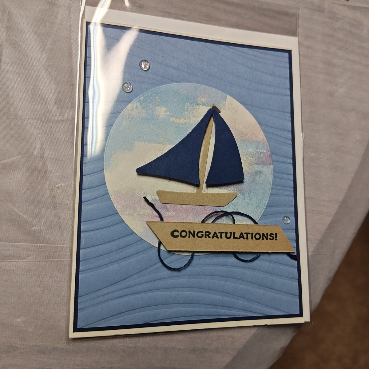 Party Creations Greeting Card - Blue - Standard card size
