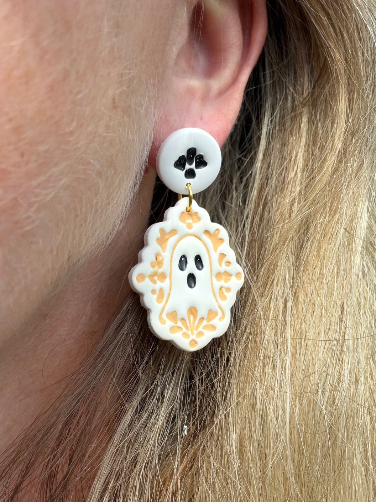 Whimsical Folk Art Floral Ghost