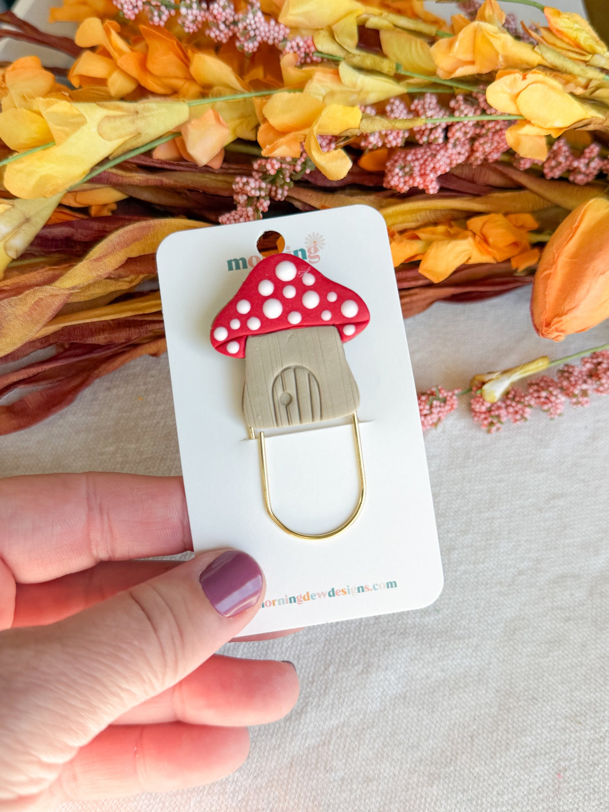 Mushroom Paperclip Bookmark