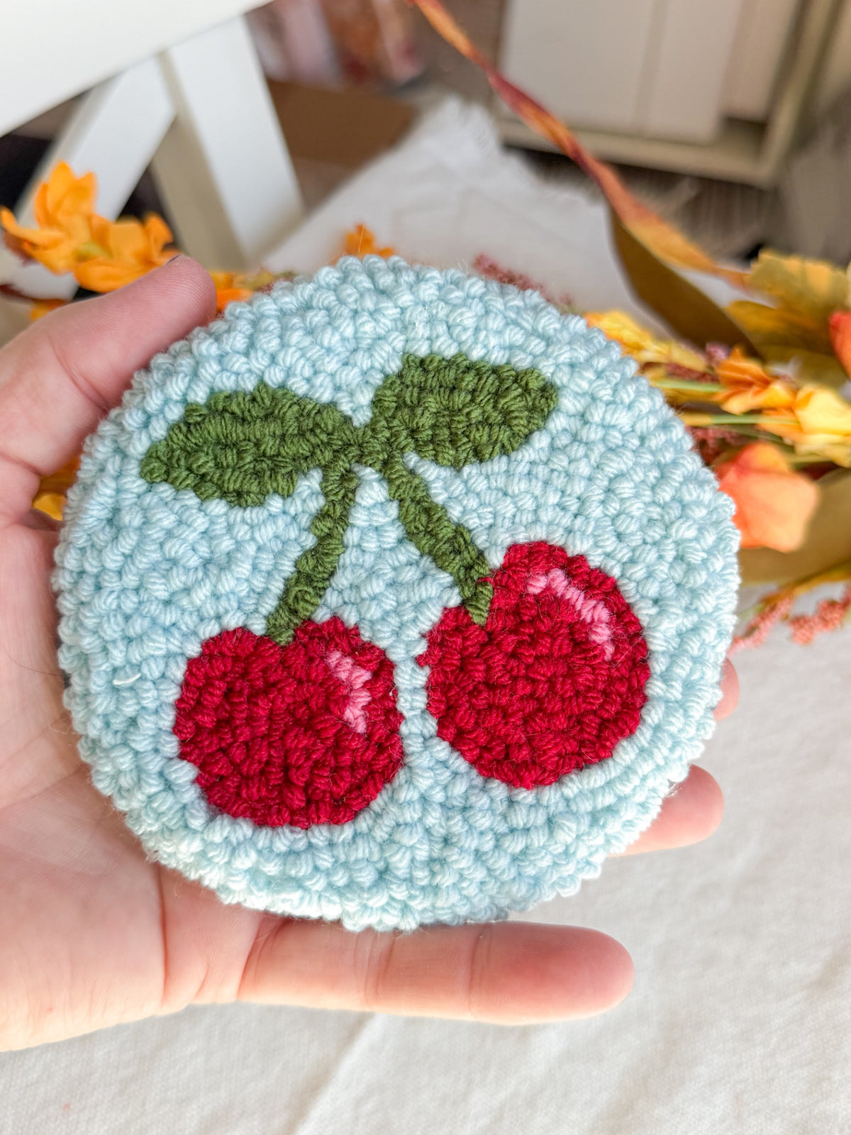 Cherries Mug Rug Coaster