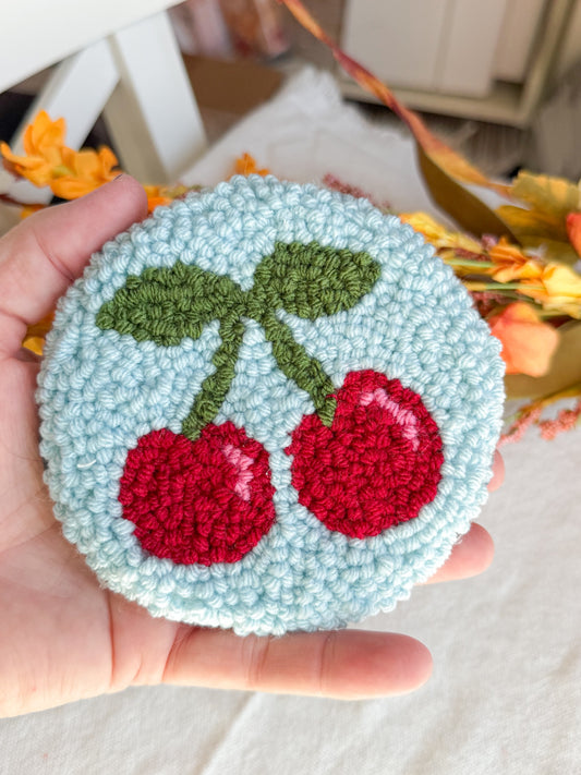 Cherries Mug Rug Coaster