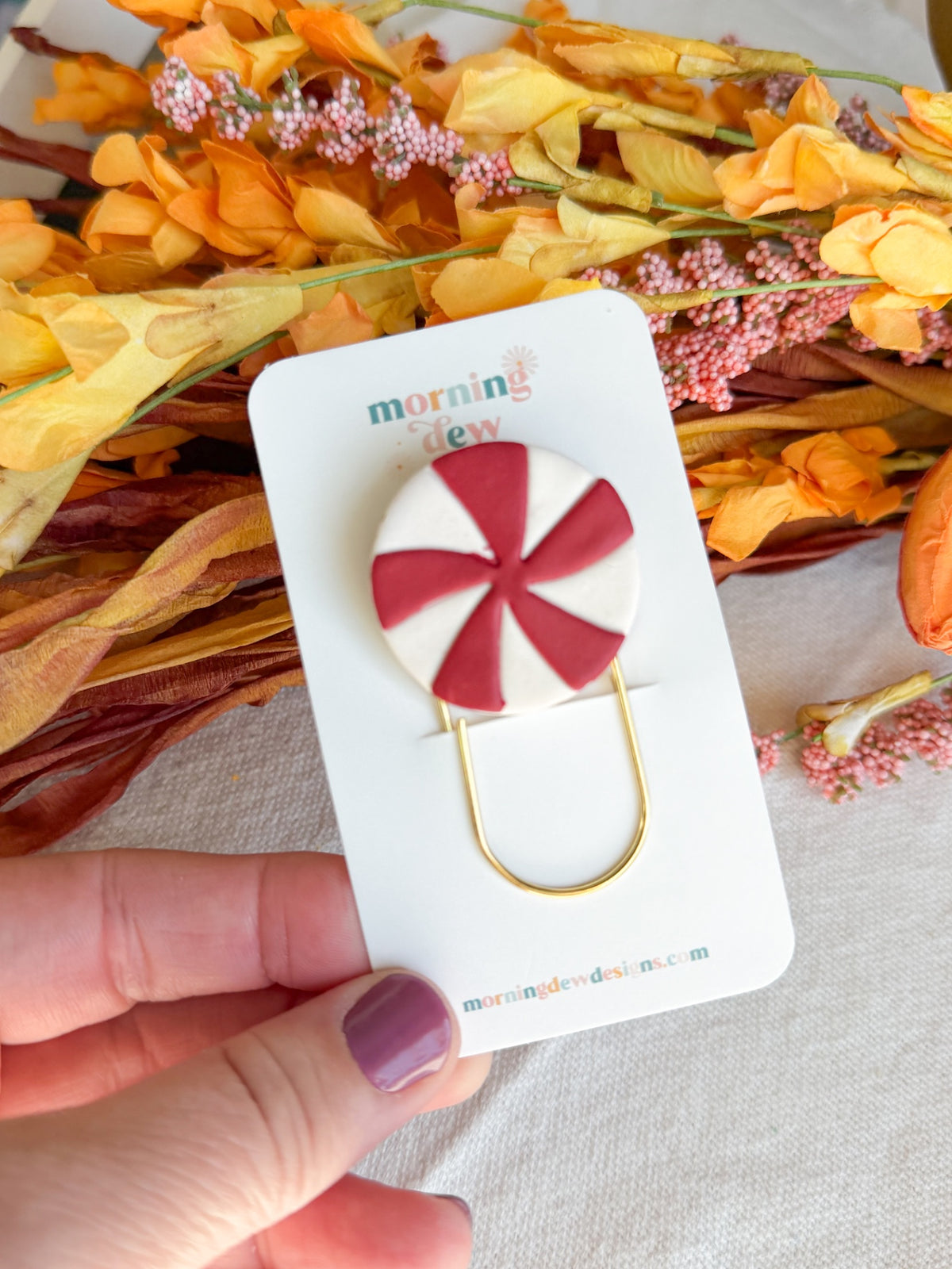 Peppermint Swirl Paperclip Bookmark
