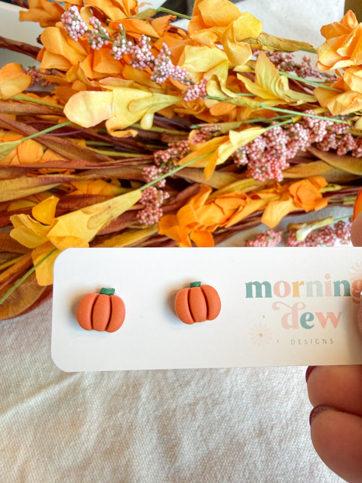 Kid Sized Mini Pumpkin Studs