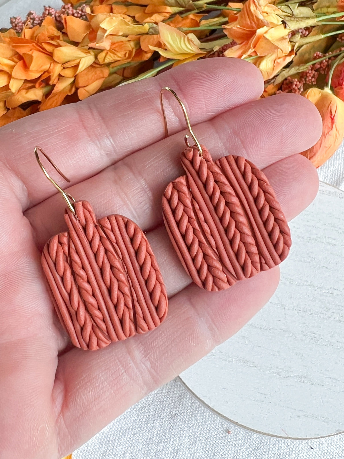 Hand-braided Knit Pumpkins