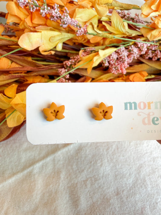 Kid Sized Mini Yellow Leaf Studs