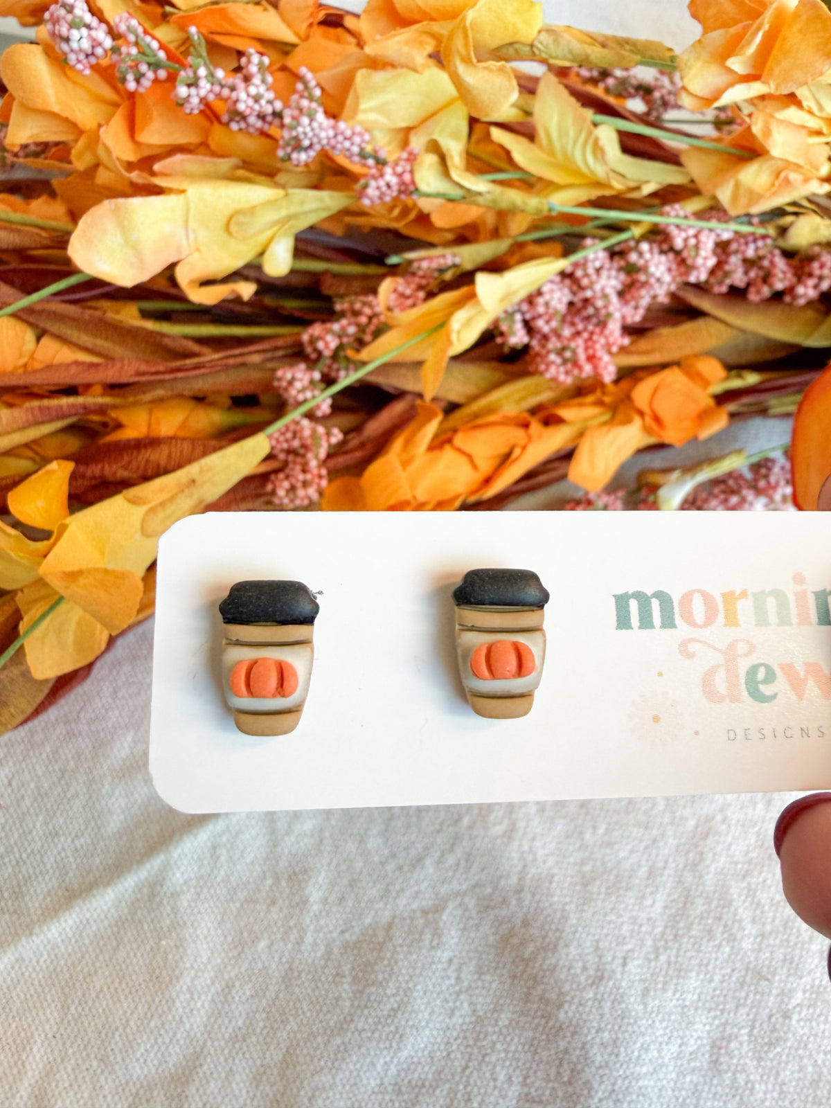 Mini Pumpkin Spice Latte Studs