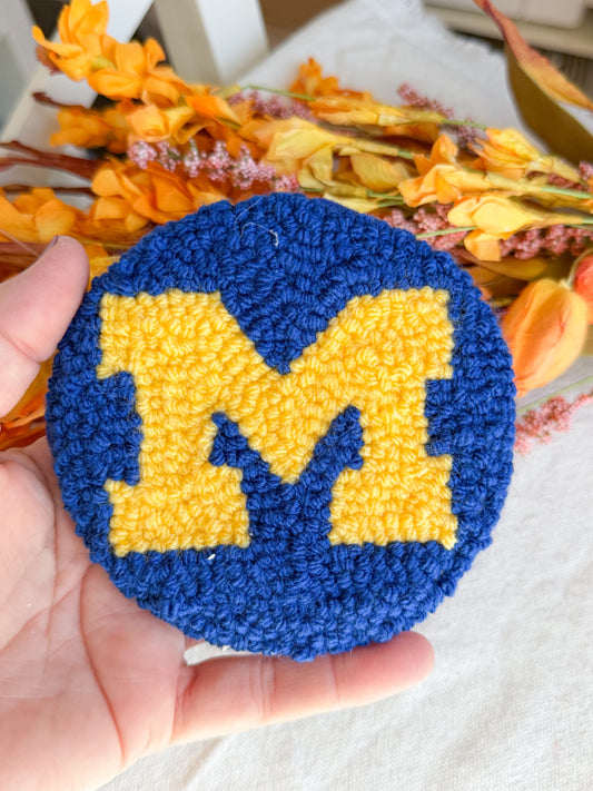 Block M Mug Rug Coaster