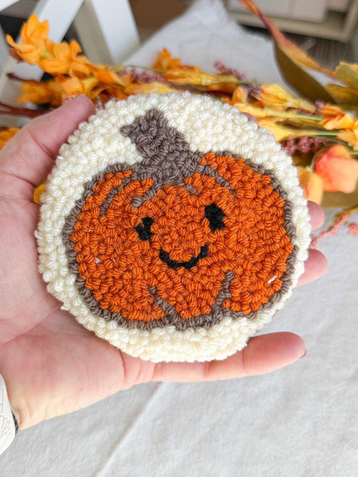 Cutie Pumpkin Mug Rug Coaster