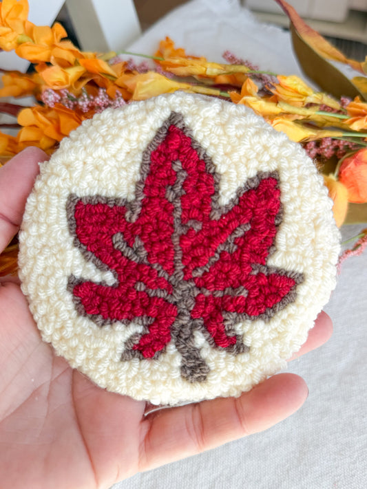 Maple Leaf Mug Rug Coaster