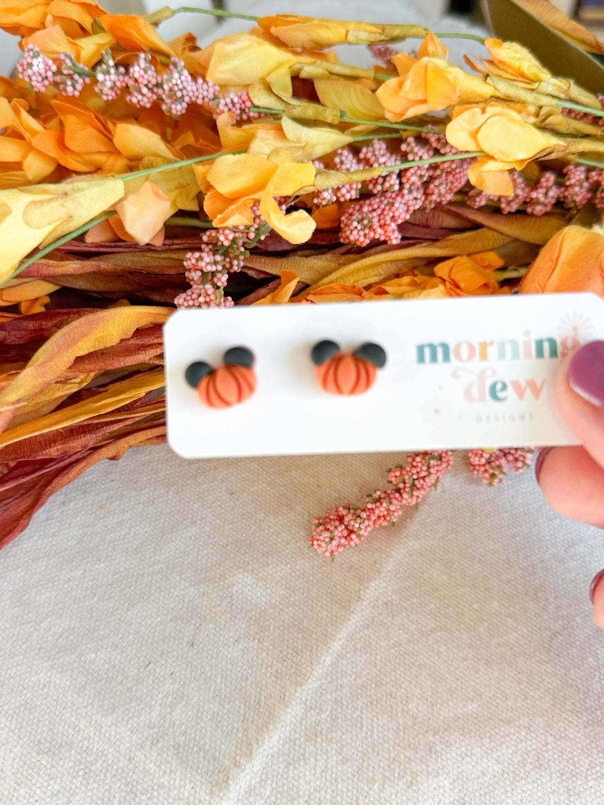 Mickey Pumpkin Studs