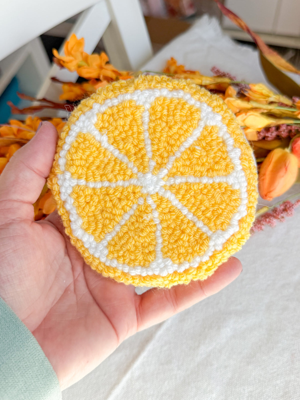 Lemon Slice Mug Rug Coaster