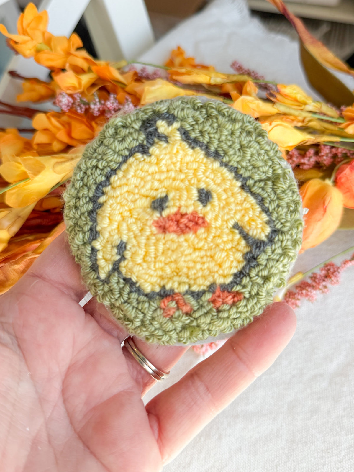 Baby Chick Car Mug Rug Coaster
