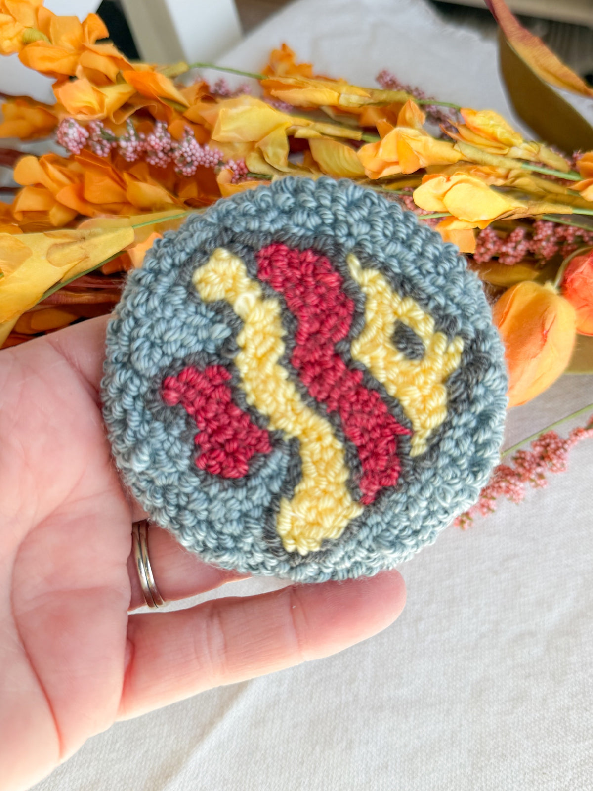 Striped Fish Car Mug Rug Coaster